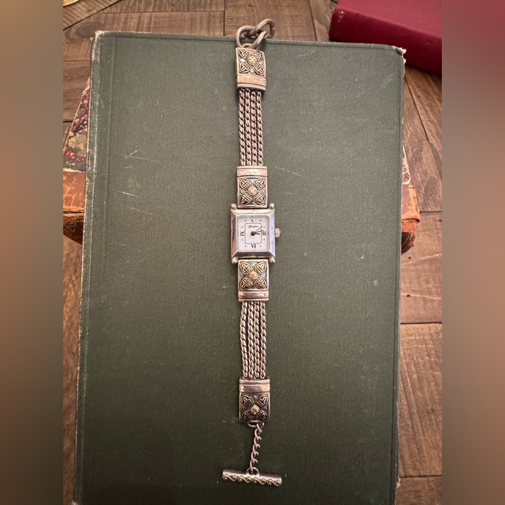Brighton Monroe 1990s Watch: Two-Tone Celtic Heart Toggle Bracelet Watch - Picture 7 of 14